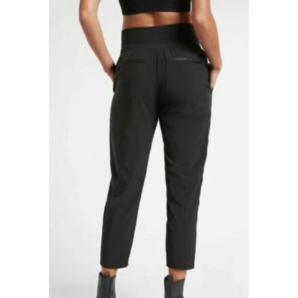 Athleta Pant Size 2 Nolita Slim Tapered Black Casual Pull On Style 980400 Crop - Picture 12 of 13
